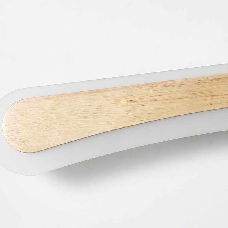 Modern Bathroom Vanity Light Wooden LED Vanity Light Fixtures in Acrylic Shade | Kalsten