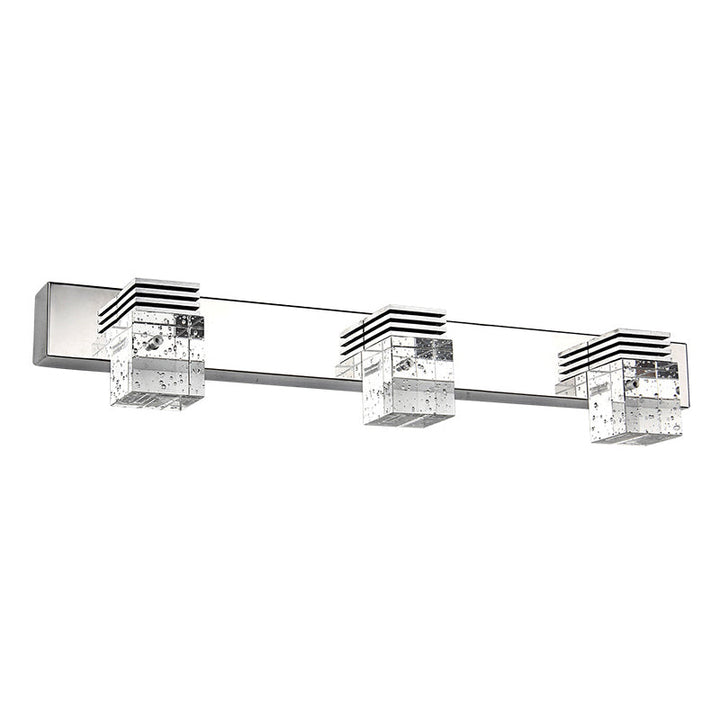 Stainless Steel Vanity Light Fixture Modern Style Bubble Crystal Shade Bathroom Wall Lighting | Kalsten