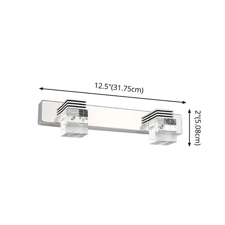 Stainless Steel Vanity Light Fixture Modern Style Bubble Crystal Shade Bathroom Wall Lighting | Kalsten