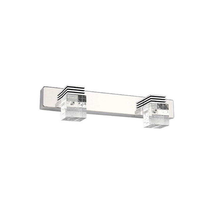Stainless Steel Vanity Light Fixture Modern Style Bubble Crystal Shade Bathroom Wall Lighting | Kalsten