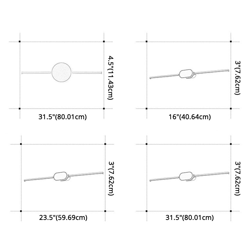 Linear Vanity Wall Light Fixtures Modern Minimalist Style Metal Single Vanity Light | Kalsten