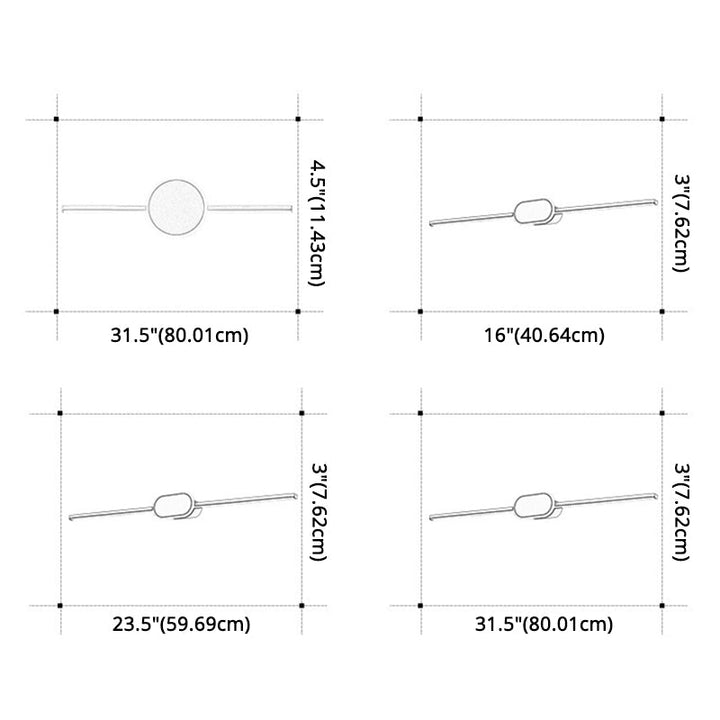 Linear Vanity Wall Light Fixtures Modern Minimalist Style Metal Single Vanity Light | Kalsten