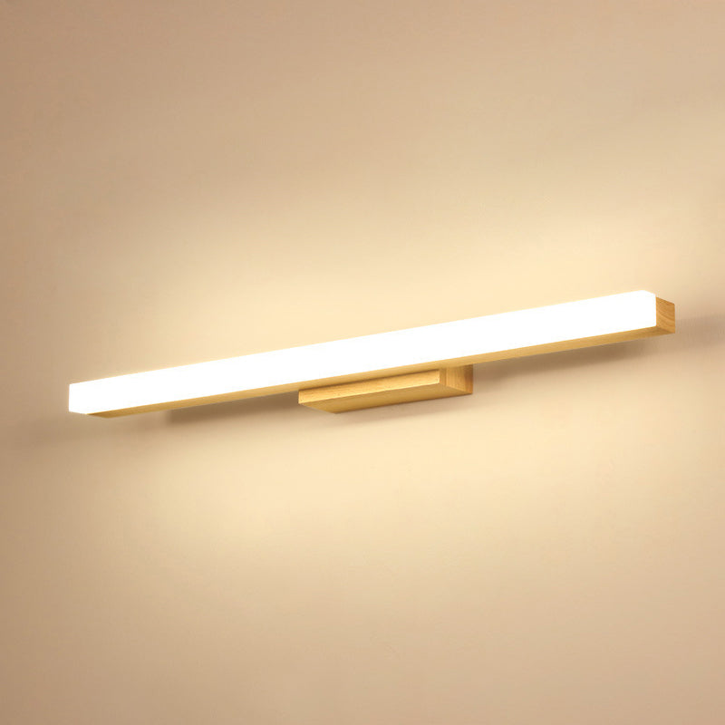 Rectangular Vanity Wall Light Nordic Minimalist Style Wood Single Vanity Light | Kalsten
