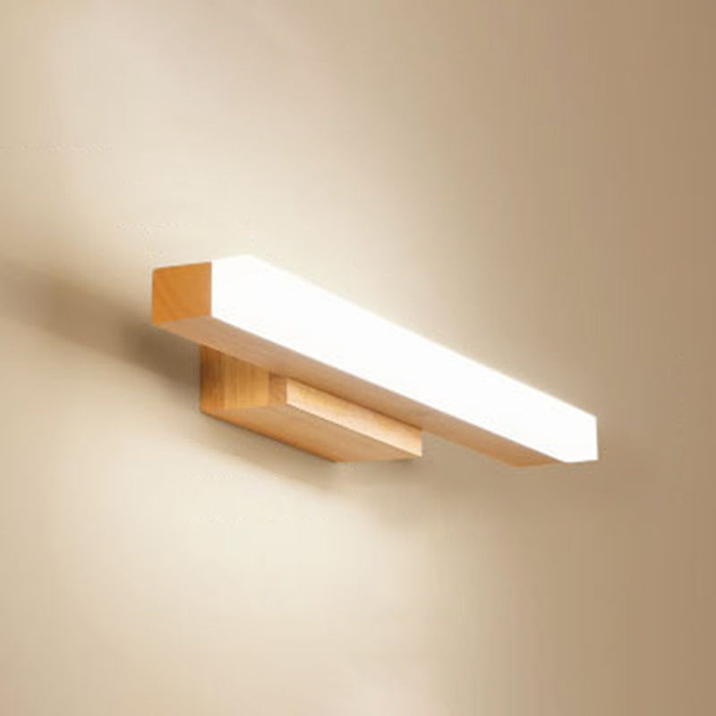 Rectangular Vanity Wall Light Nordic Minimalist Style Wood Single Vanity Light | Kalsten