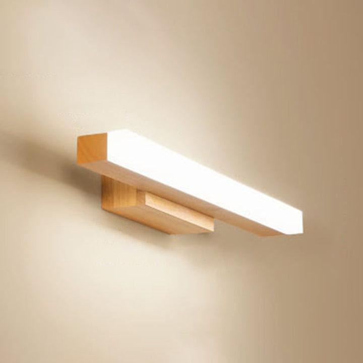 Rectangular Vanity Wall Light Nordic Minimalist Style Wood Single Vanity Light | Kalsten