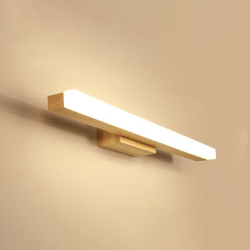 Rectangular Vanity Wall Light Nordic Minimalist Style Wood Single Vanity Light | Kalsten