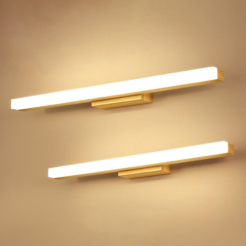 Rectangular Vanity Wall Light Nordic Minimalist Style Wood Single Vanity Light | Kalsten
