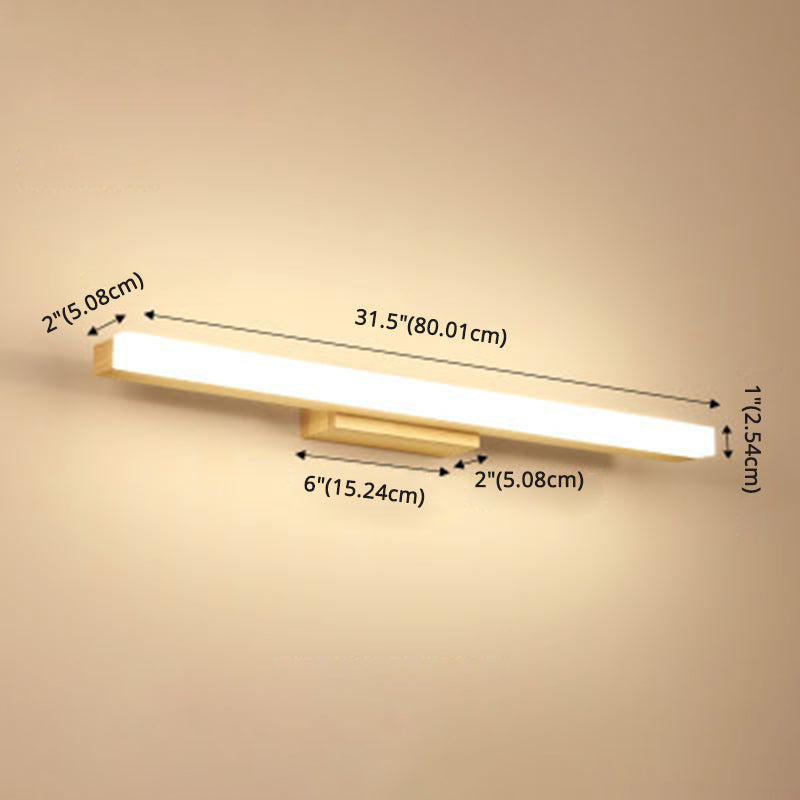 Rectangular Vanity Wall Light Nordic Minimalist Style Wood Single Vanity Light | Kalsten
