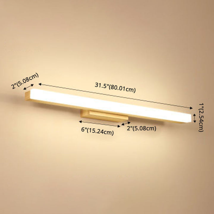 Rectangular Vanity Wall Light Nordic Minimalist Style Wood Single Vanity Light | Kalsten