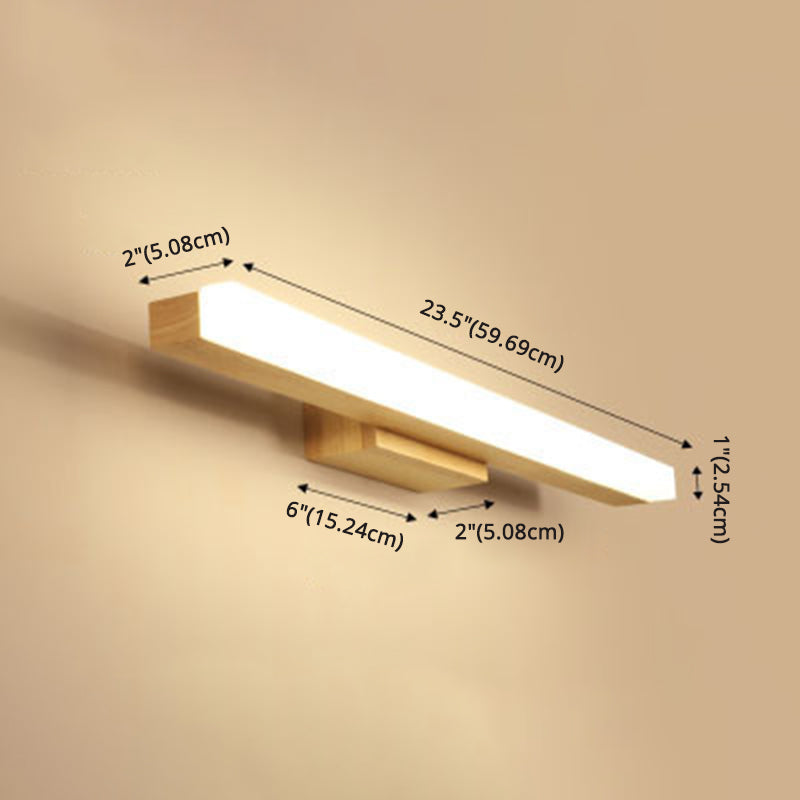 Rectangular Vanity Wall Light Nordic Minimalist Style Wood Single Vanity Light | Kalsten