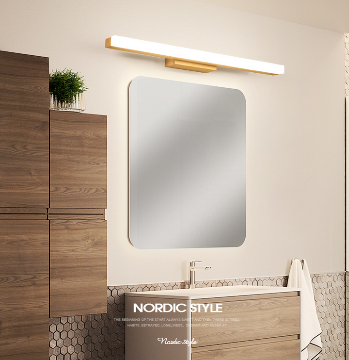 Rectangular Vanity Wall Light Nordic Minimalist Style Wood Single Vanity Light | Kalsten