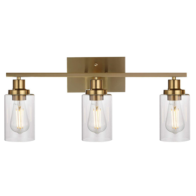 3-Light Cylinder Vanity Wall Light Fixtures Retro Industrial Style Glass Vanity Light | Kalsten