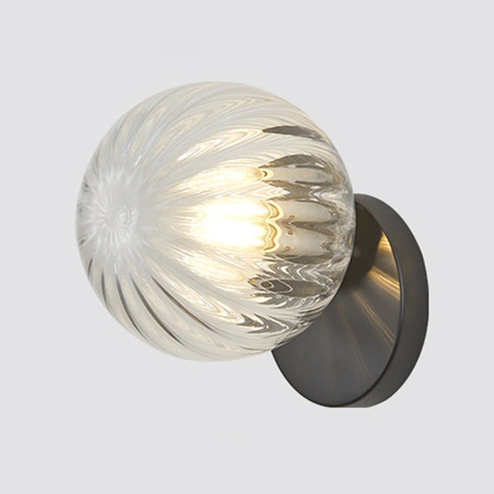 Modern Simplicity Wall Sconce 1 Light Metal Wall Lamp with Glass Ball Shade | Kalsten