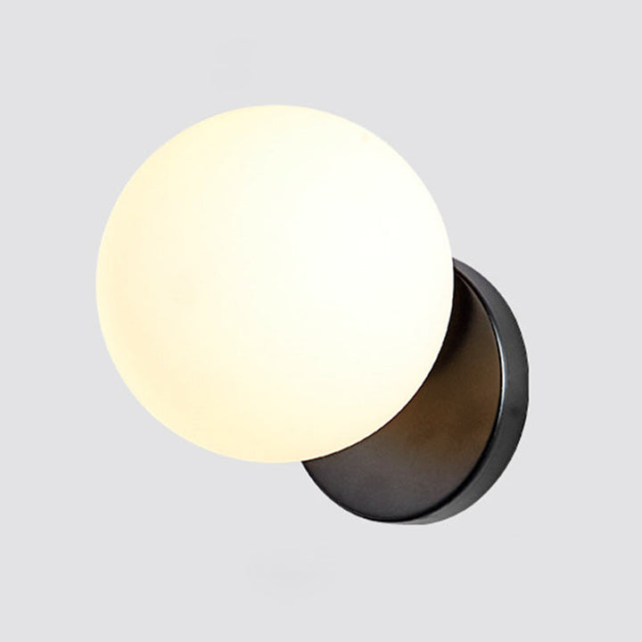 Modern Simplicity Wall Sconce 1 Light Metal Wall Lamp with Glass Ball Shade | Kalsten