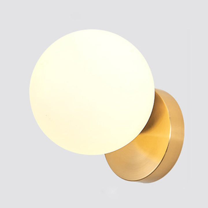 Modern Simplicity Wall Sconce 1 Light Metal Wall Lamp with Glass Ball Shade | Kalsten
