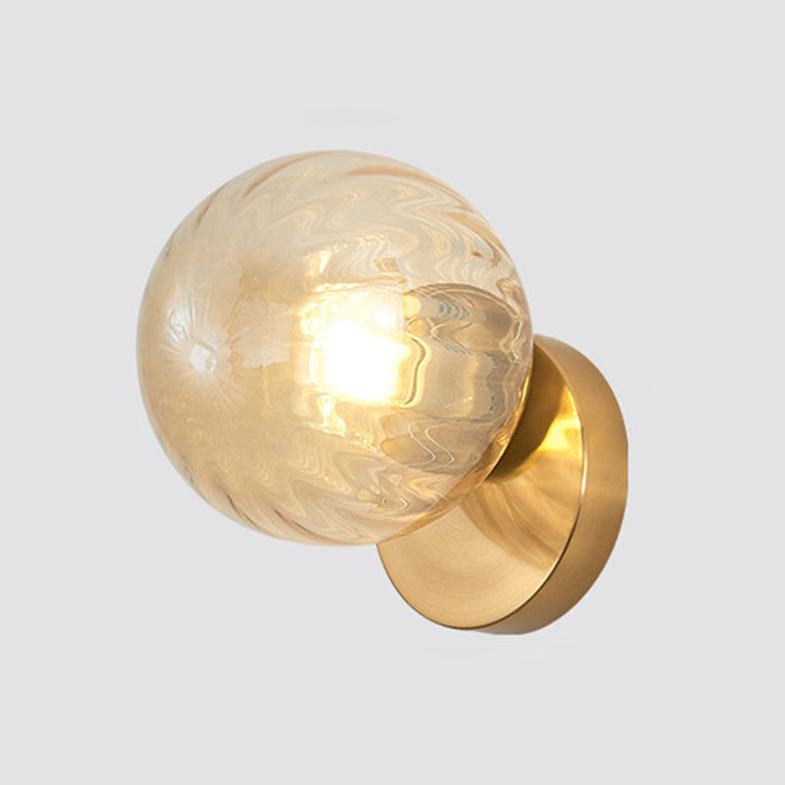 Modern Simplicity Wall Sconce 1 Light Metal Wall Lamp with Glass Ball Shade | Kalsten