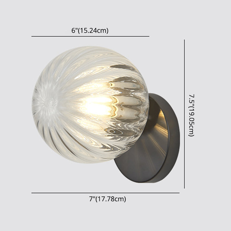 Modern Simplicity Wall Sconce 1 Light Metal Wall Lamp with Glass Ball Shade | Kalsten