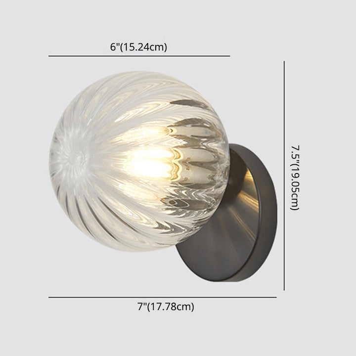 Modern Simplicity Wall Sconce 1 Light Metal Wall Lamp with Glass Ball Shade | Kalsten