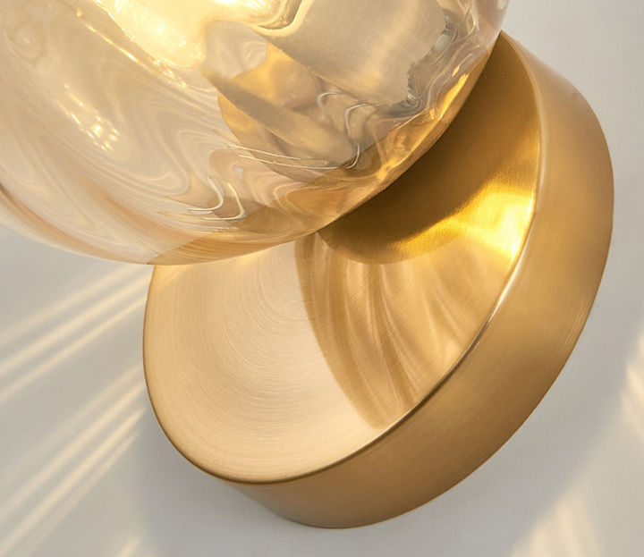 Modern Simplicity Wall Sconce 1 Light Metal Wall Lamp with Glass Ball Shade | Kalsten