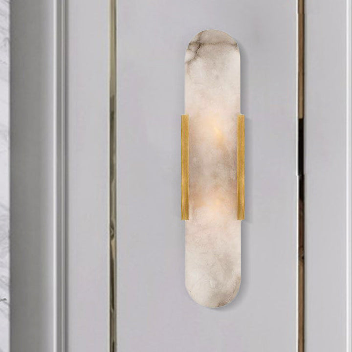 2 Bulbs Bar Flush Mount Colonial Gold/Black Marble Wall Sconce Lighting for Dining Room | Kalsten