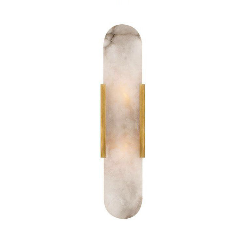 2 Bulbs Bar Flush Mount Colonial Gold/Black Marble Wall Sconce Lighting for Dining Room | Kalsten