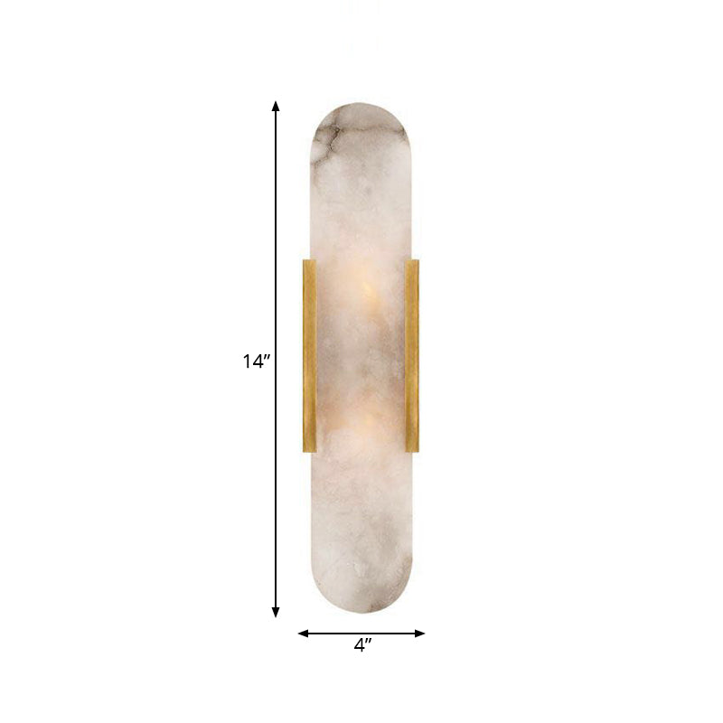 2 Bulbs Bar Flush Mount Colonial Gold/Black Marble Wall Sconce Lighting for Dining Room | Kalsten