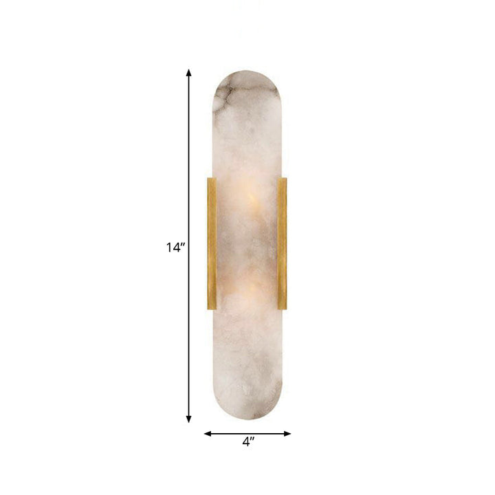 2 Bulbs Bar Flush Mount Colonial Gold/Black Marble Wall Sconce Lighting for Dining Room | Kalsten