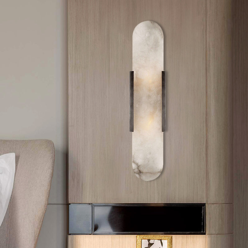 2 Bulbs Bar Flush Mount Colonial Gold/Black Marble Wall Sconce Lighting for Dining Room | Kalsten