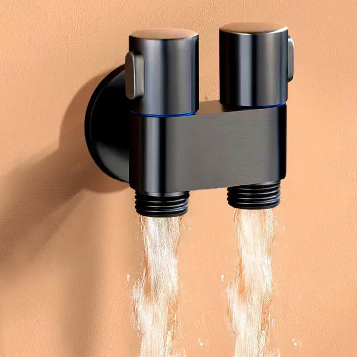 Kalsten | Double control valve made of brass – Water supply with matte black finish