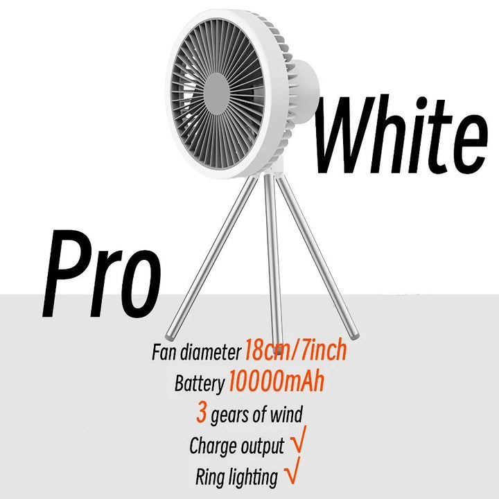 Rechargeable 10,000mAh Camping Fan with LED Lighting and Power Bank | Kalsten