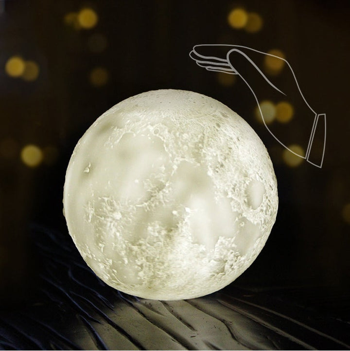 Creative Mini Rechargeable 3D Printed Moon 1-Light LED Table Lamp | Kalsten