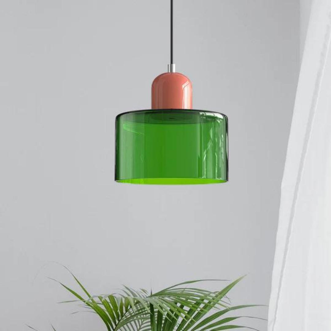 Glass pendant light – Elegant cylindrical pendant light for cozy living spaces | Kalsten