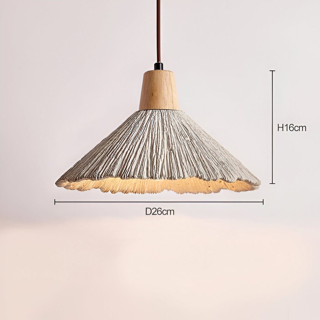 Pendant Light Cement 13.8 in Cream Dining Room Kitchen Island Hanging Ceiling Minimalist Wabi Sabi Rustic Fixture | Kalsten