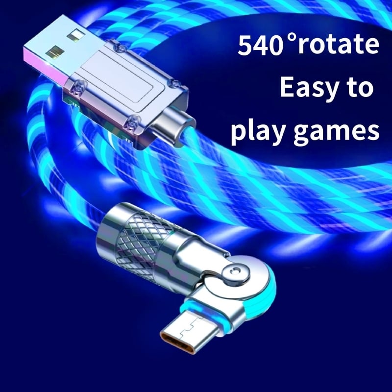 Kalsten | Magnetic Charging Cable | 540° Rotating Connector | Fast Charge with LED Glow