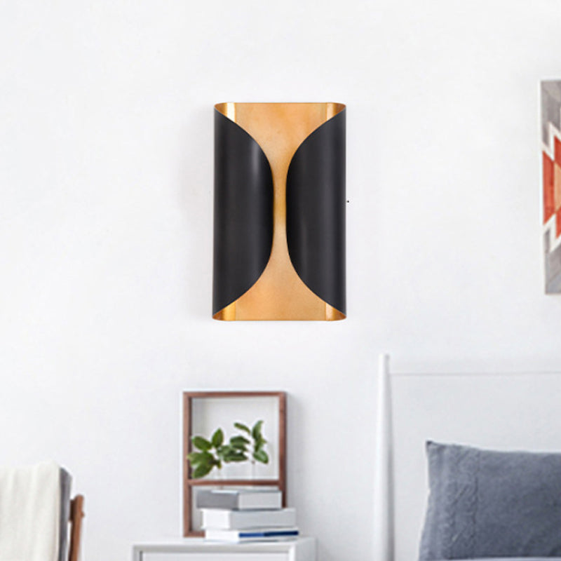 Colonial Style Rolling Surface Wall Sconce 2 Light Metal Wall Mounted Lamp in Black | Kalsten