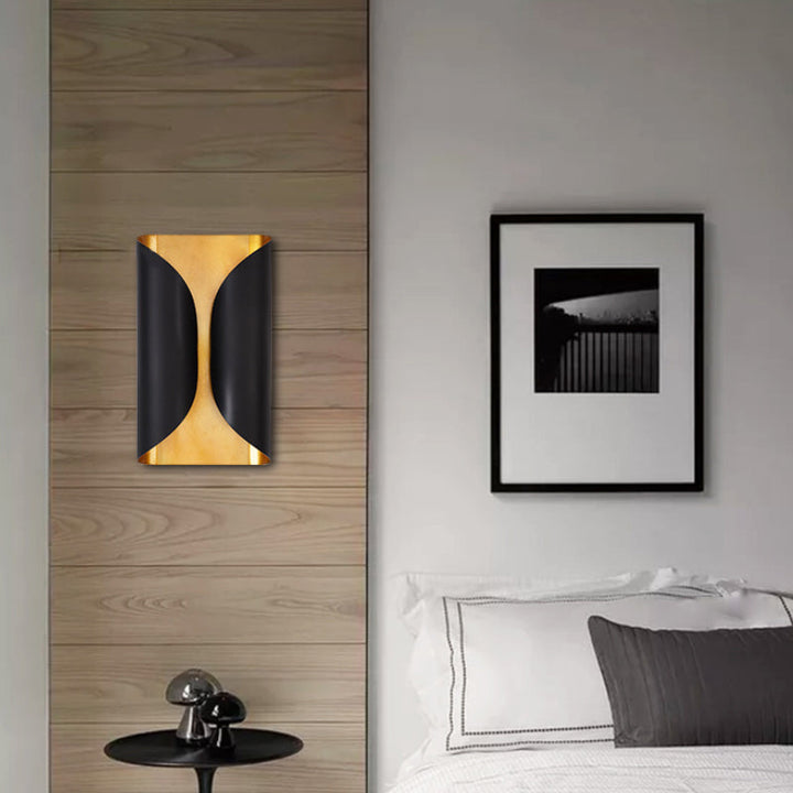 Colonial Style Rolling Surface Wall Sconce 2 Light Metal Wall Mounted Lamp in Black | Kalsten
