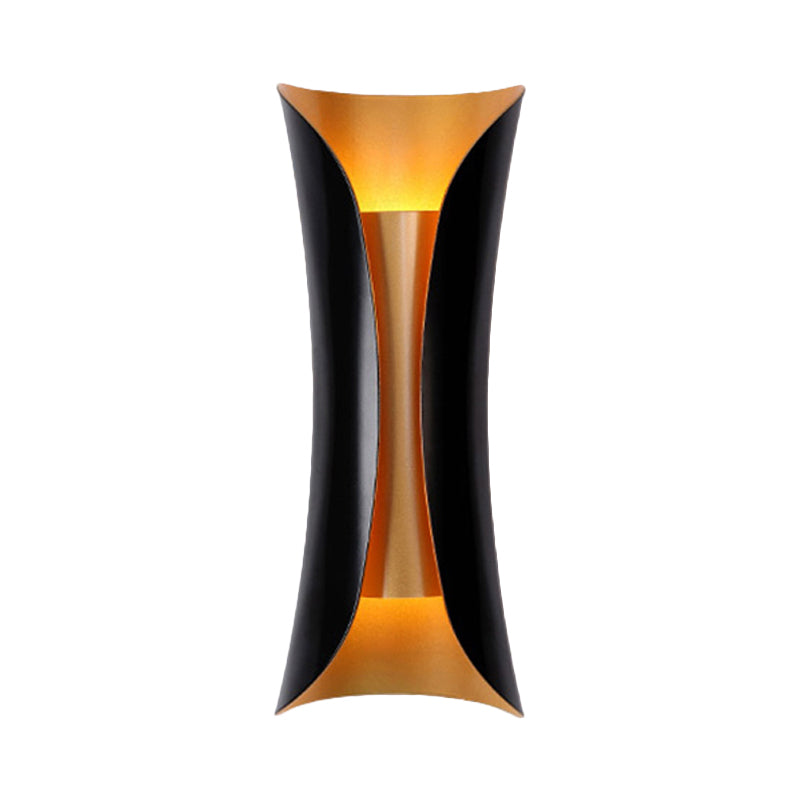 Modern Curl Sconce Light 13"/21"/30" Height 2 Lights Metallic Indoor Wall Lighting in Black | Kalsten