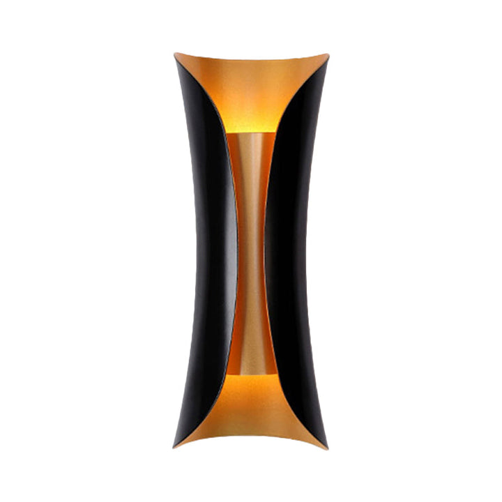 Modern Curl Sconce Light 13"/21"/30" Height 2 Lights Metallic Indoor Wall Lighting in Black | Kalsten