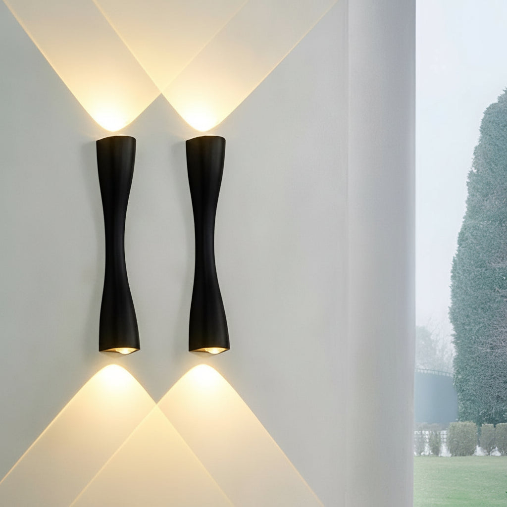 Modern Electroplated LED Wall Sconce | Up/Down Waterproof Outdoor Light (9"/14") | Kalsten