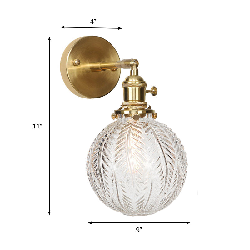 Geometric/Globe/Pentagram Wall Sconce Contemporary Prismatic Glass 1 Bulb Brass Wall Mount Light Fixture | Kalsten