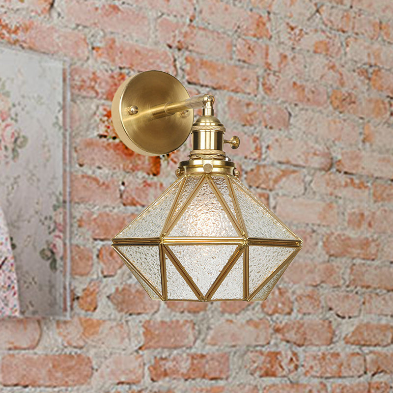 Geometric/Globe/Pentagram Wall Sconce Contemporary Prismatic Glass 1 Bulb Brass Wall Mount Light Fixture | Kalsten