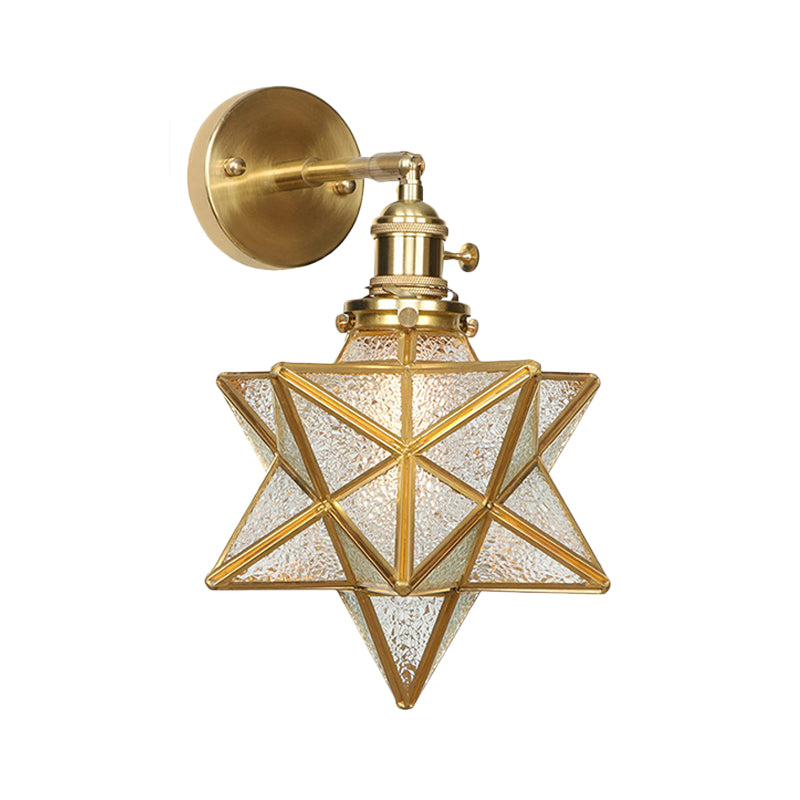 Geometric/Globe/Pentagram Wall Sconce Contemporary Prismatic Glass 1 Bulb Brass Wall Mount Light Fixture | Kalsten