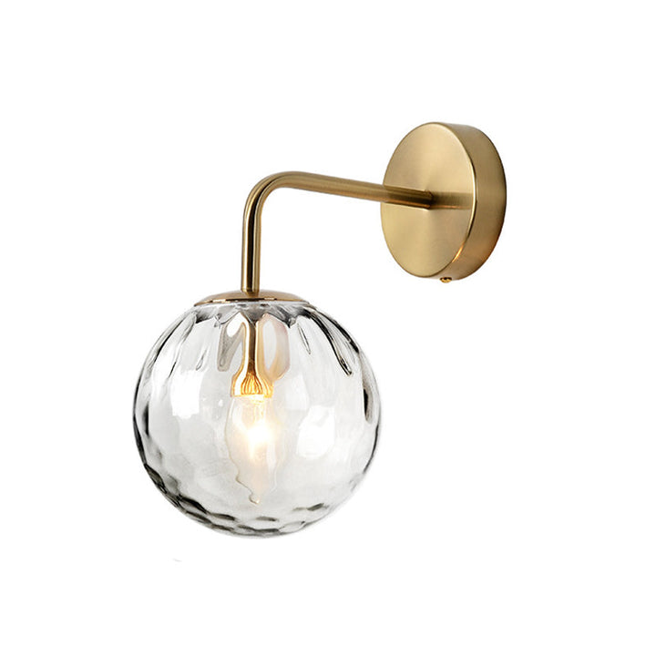 Glass Dome Brass Finish Wall Lamp Kalsten