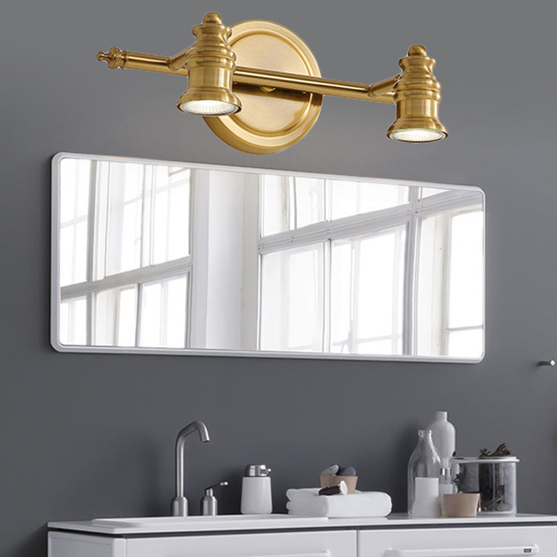 Linear Bathroom Vanity Mirror Light Traditionalism Metal 2/3/4-Bulb Brass Wall Sconce Lighting | Kalsten