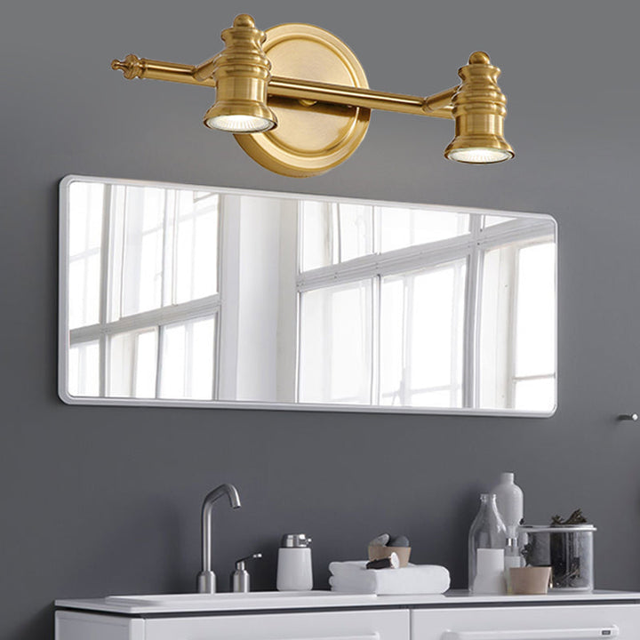 Linear Bathroom Vanity Mirror Light Traditionalism Metal 2/3/4-Bulb Brass Wall Sconce Lighting | Kalsten