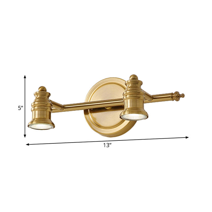 Linear Bathroom Vanity Mirror Light Traditionalism Metal 2/3/4-Bulb Brass Wall Sconce Lighting | Kalsten