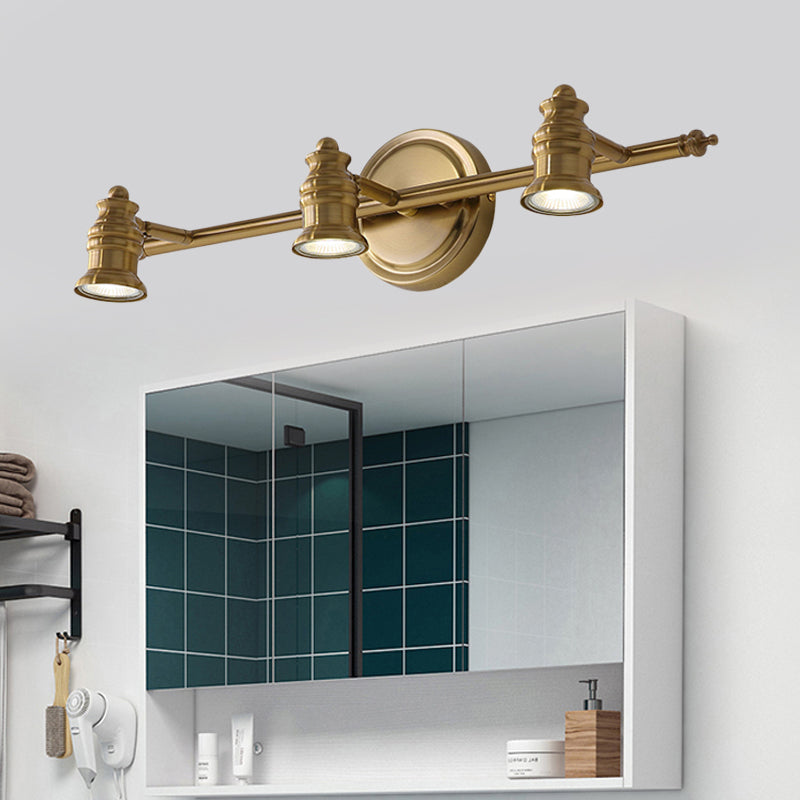 Linear Bathroom Vanity Mirror Light Traditionalism Metal 2/3/4-Bulb Brass Wall Sconce Lighting | Kalsten