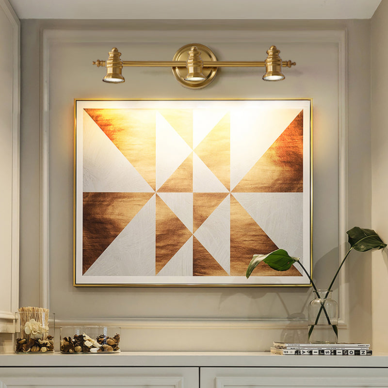 Linear Bathroom Vanity Mirror Light Traditionalism Metal 2/3/4-Bulb Brass Wall Sconce Lighting | Kalsten