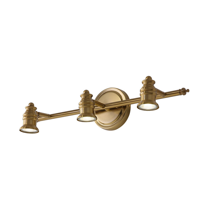 Linear Bathroom Vanity Mirror Light Traditionalism Metal 2/3/4-Bulb Brass Wall Sconce Lighting | Kalsten