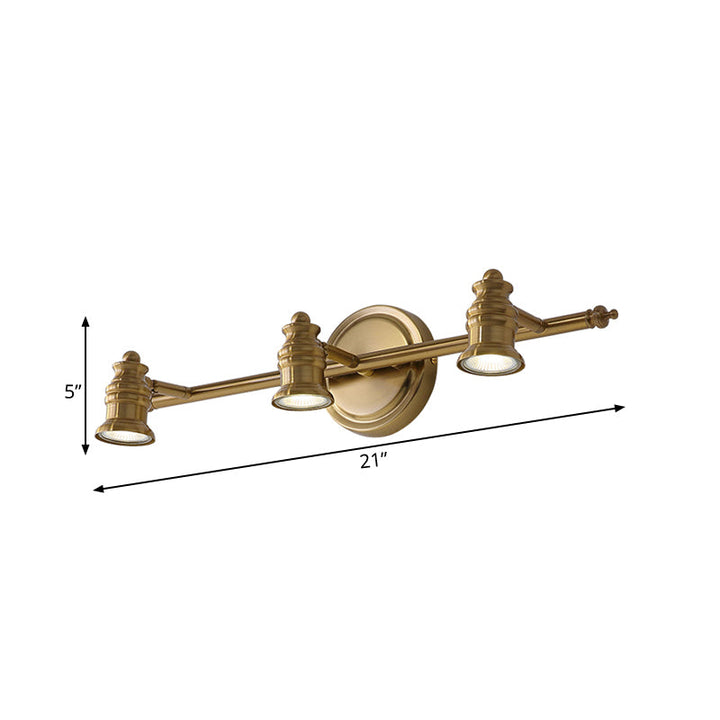 Linear Bathroom Vanity Mirror Light Traditionalism Metal 2/3/4-Bulb Brass Wall Sconce Lighting | Kalsten